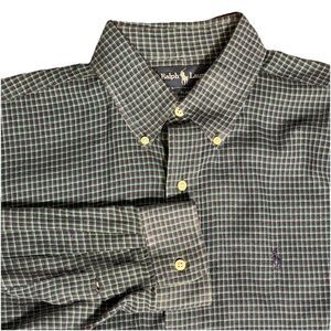 Ralph Lauren Blaire Flannel Plaid Button Down Cotton Long Sleeve Sleeve Men’s L